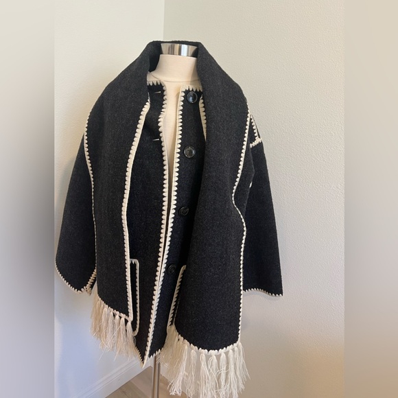 Toteme scarf jacket dark grey authentic size 32 - Picture 3 of 7